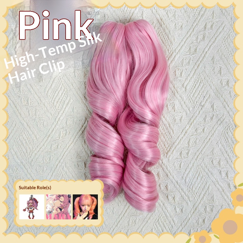 Clip In Hair Piece - Jepit Rambut Poni Sintetis Warna Pink,