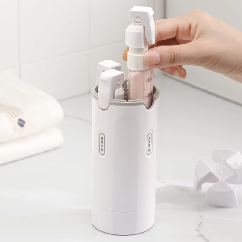 Dry Shampoo Travel - Set Dispenser Botol Perjalanan Portabel Anti