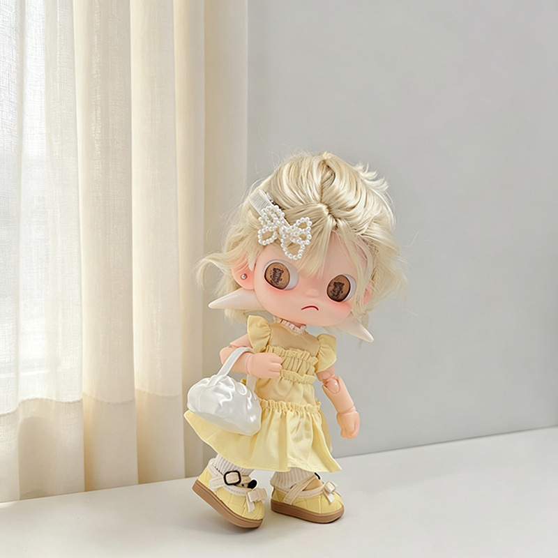 Clip In Hair Piece - 5Pcs Set Pakaian Boneka Gaun Puff