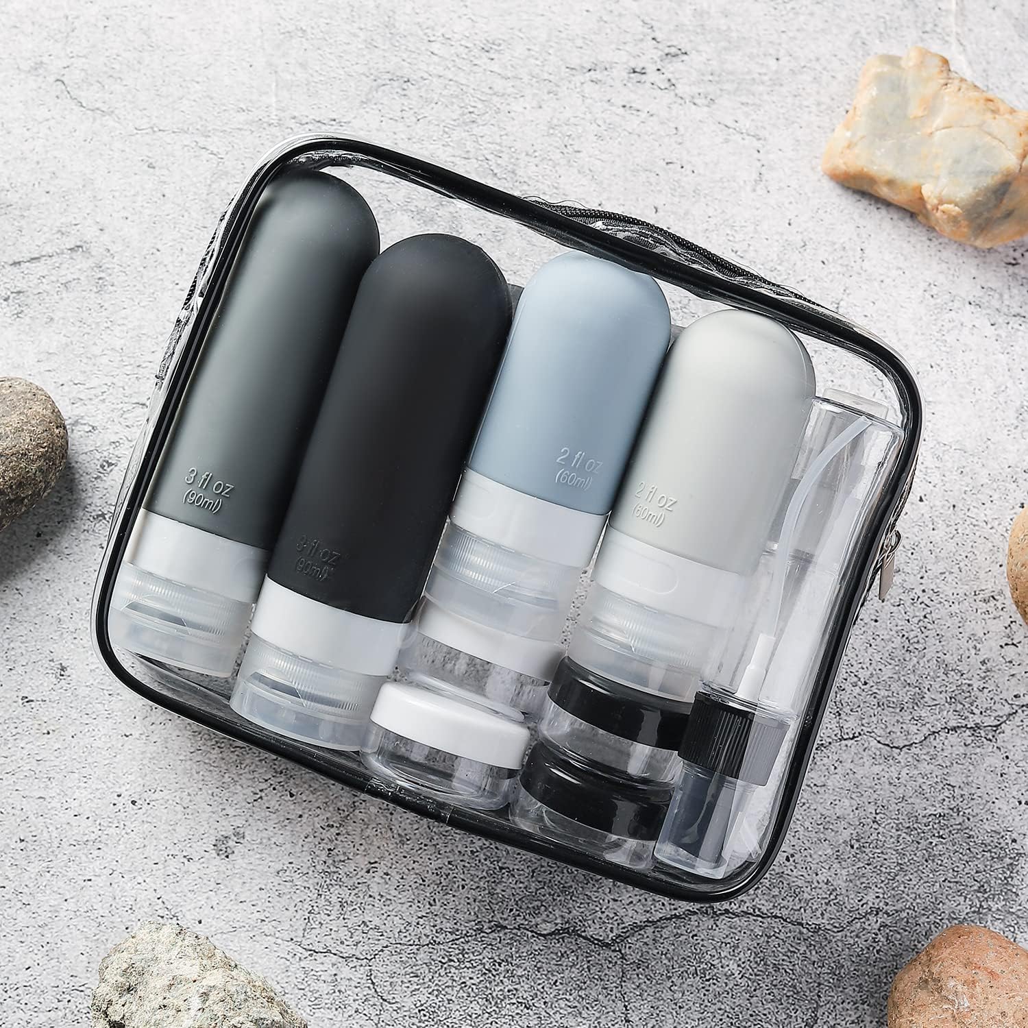Dry Shampoo Travel - 16 Buah Set Botol Wadah Silikon
