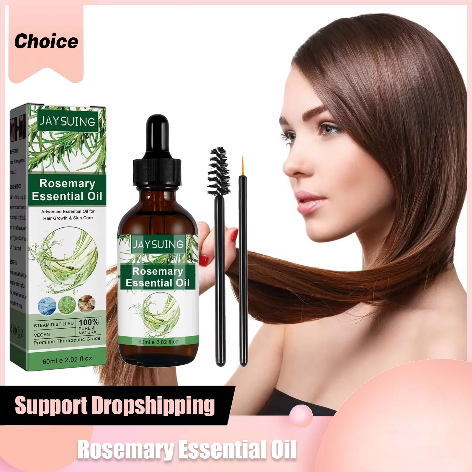 Hair Care Oil Serum - Rosemary minyak esensial untuk pertumbuhan rambut,