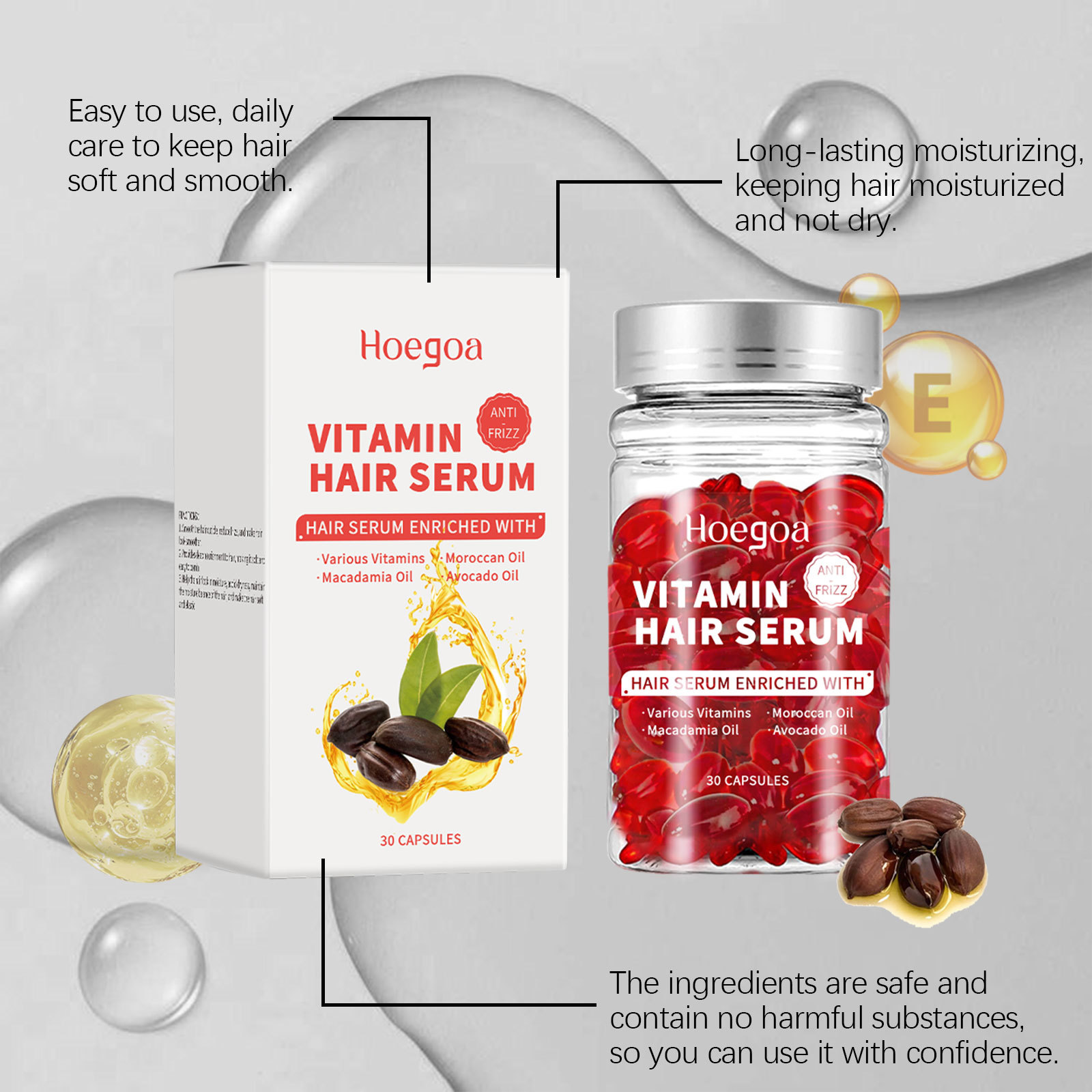 Hair Care Oil Serum - Kapsul Serum Perawatan Rambut Vitamin Meningkatkan