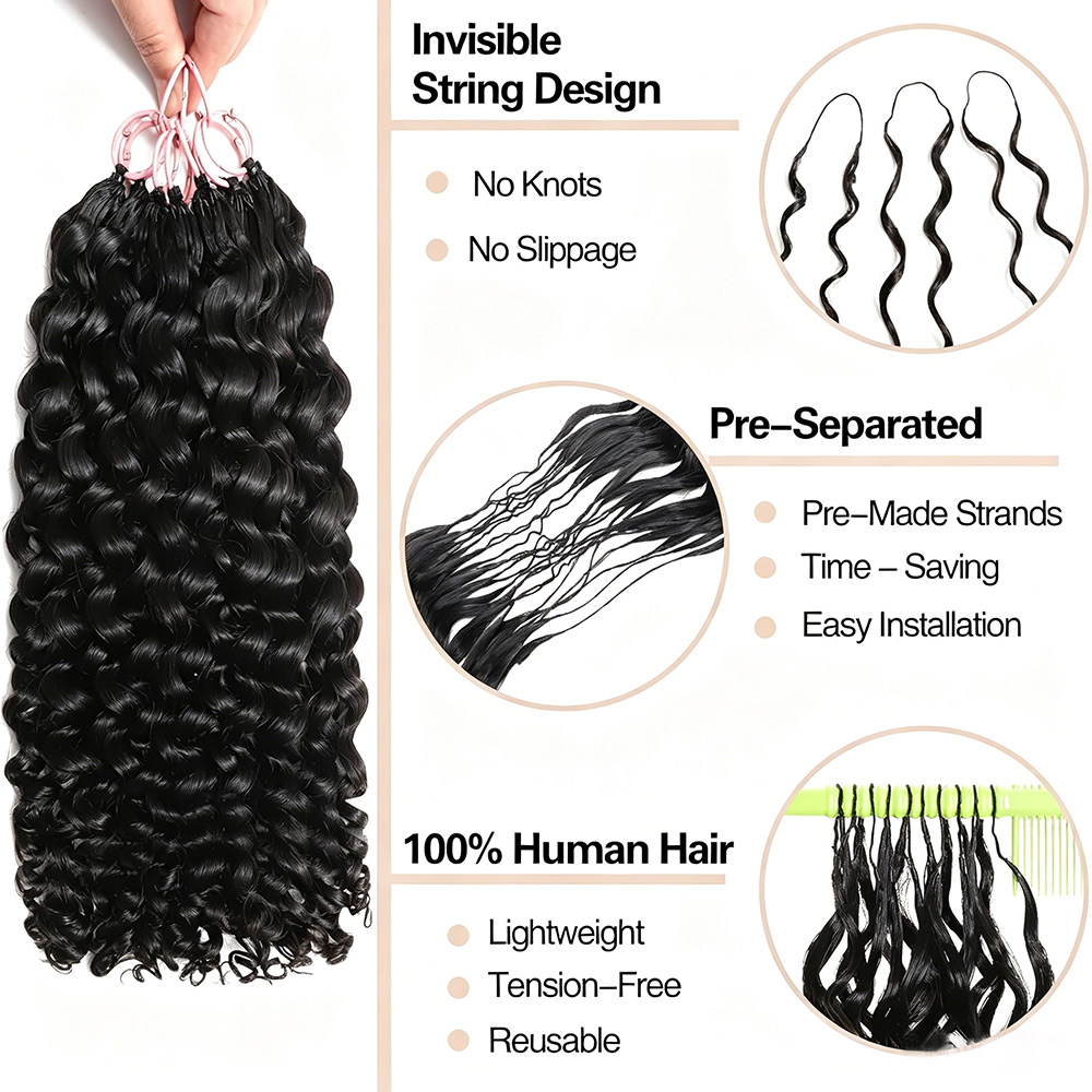 Rambut Asli Manusia 100% Feath - Hair Care Curly Hair ulasan dan harga