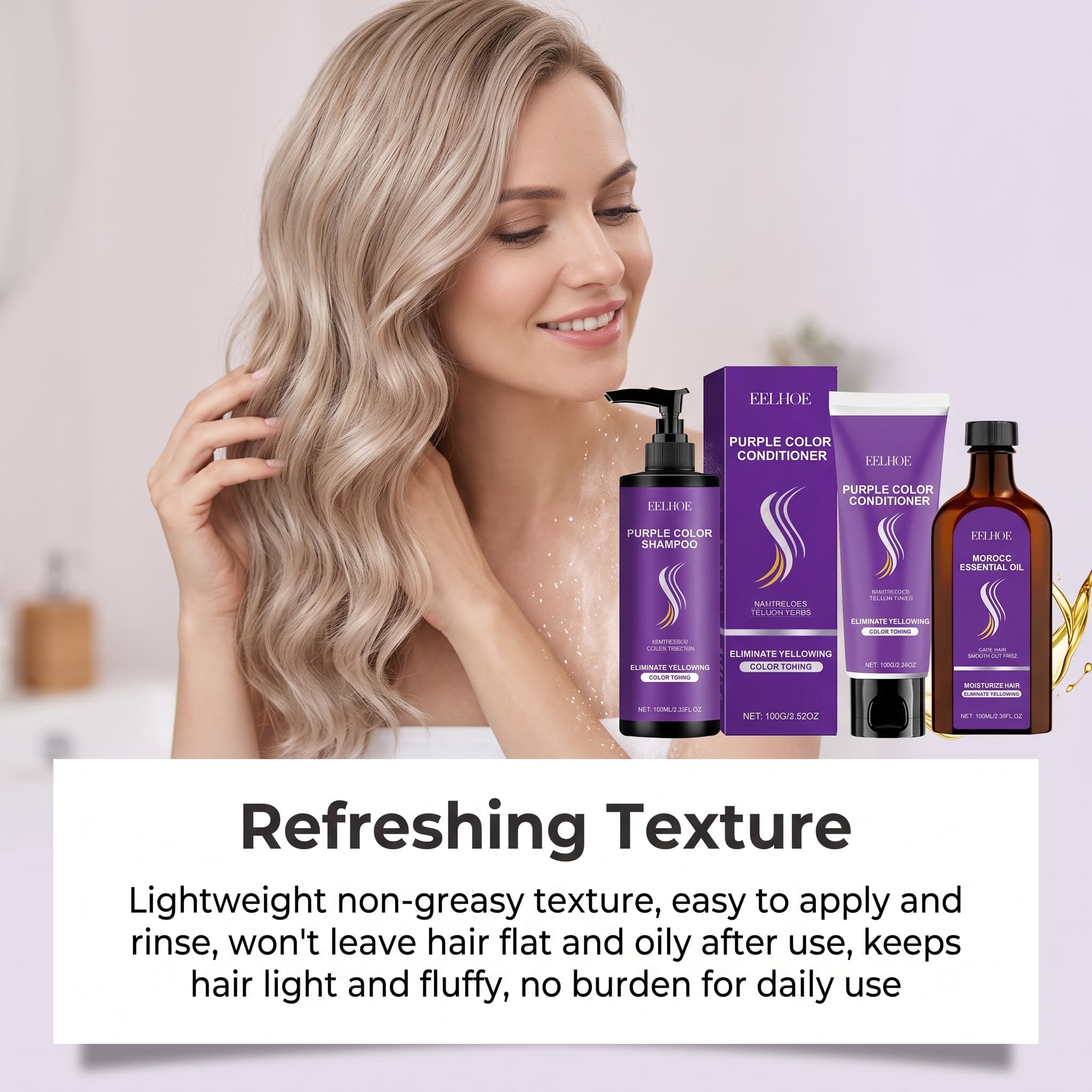 Set Sampo Ungu Dengan Kondisio - Hair Care Oil Serum ulasan dan harga