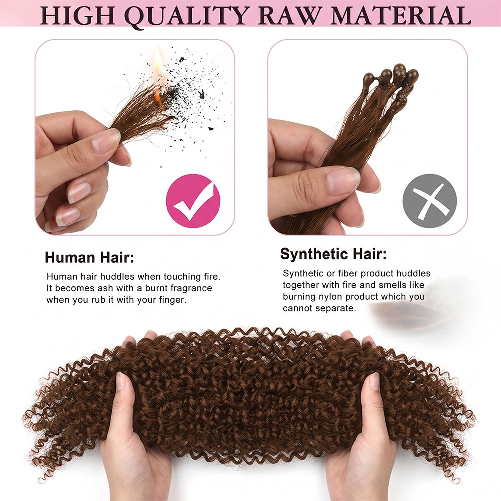 Rambut Manusia Asli 100% 14-18 - Hair Care Curly Hair ulasan dan harga