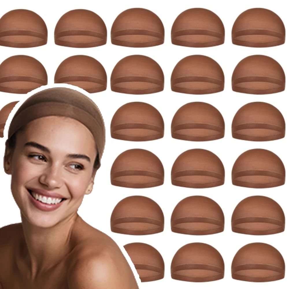 Grosir 24 PCS Topi Wig Coklat  - Wig Cap Stocking ulasan dan harga