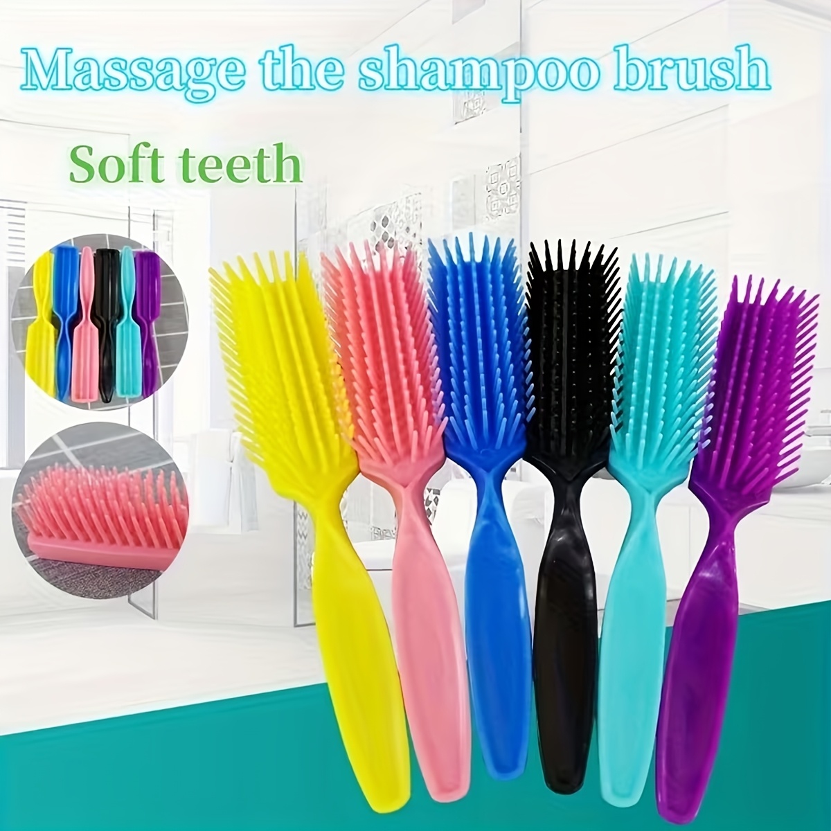 6Pcs Sisir Pijat dengan Pegang - Hair Care Curly Hair ulasan dan harga