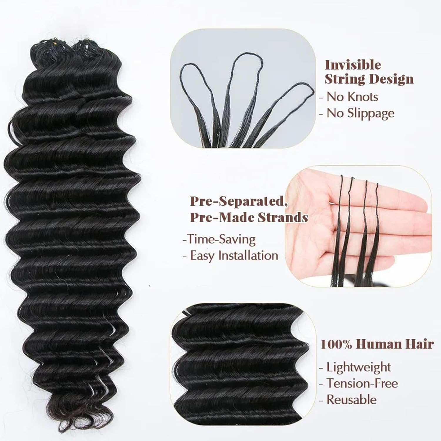 Ekstensi Rambut Manusia Rajut  - Hair Care Curly Hair ulasan dan harga