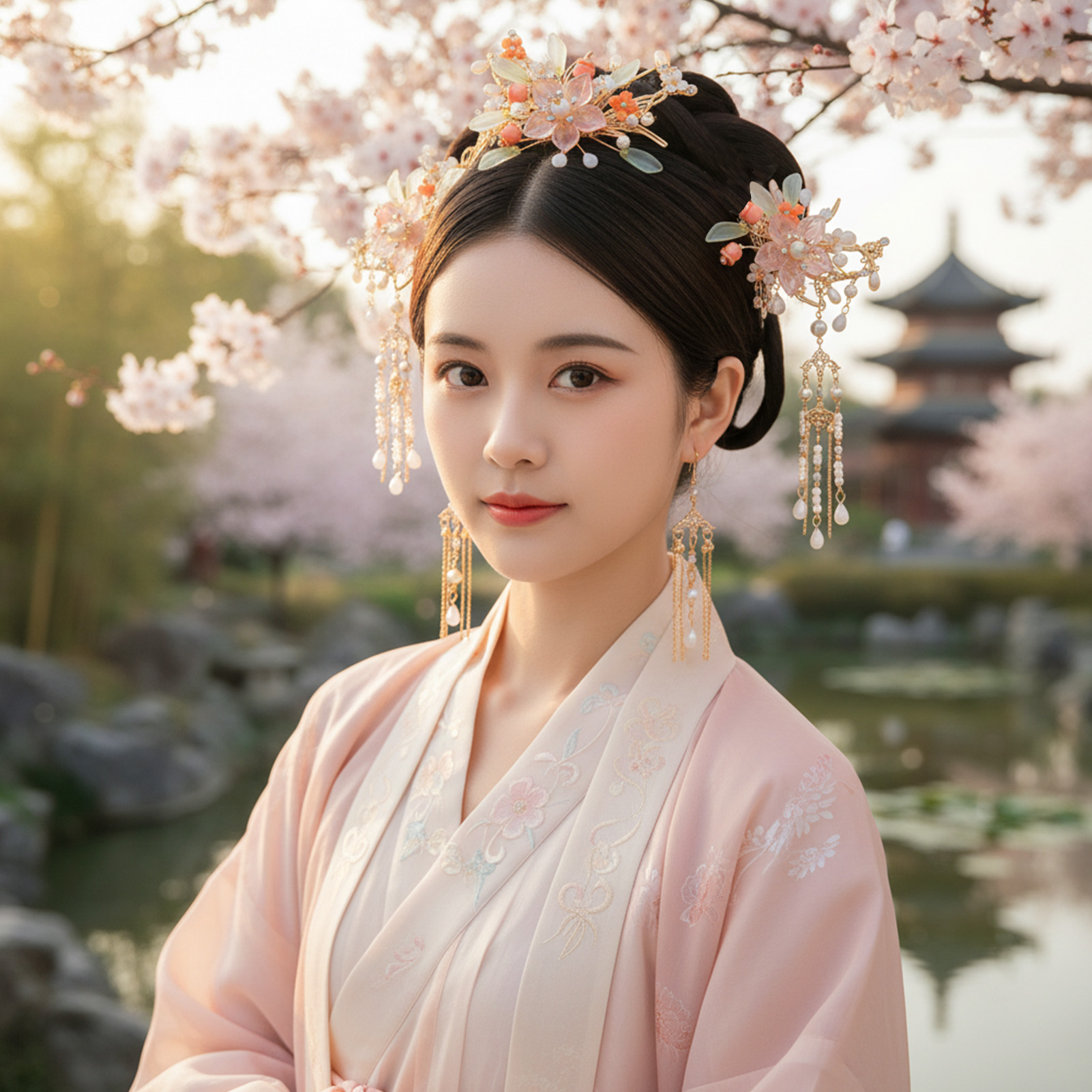 Set Aksesori Rambut Hanfu Kuno - Clip In Hair Piece ulasan dan harga
